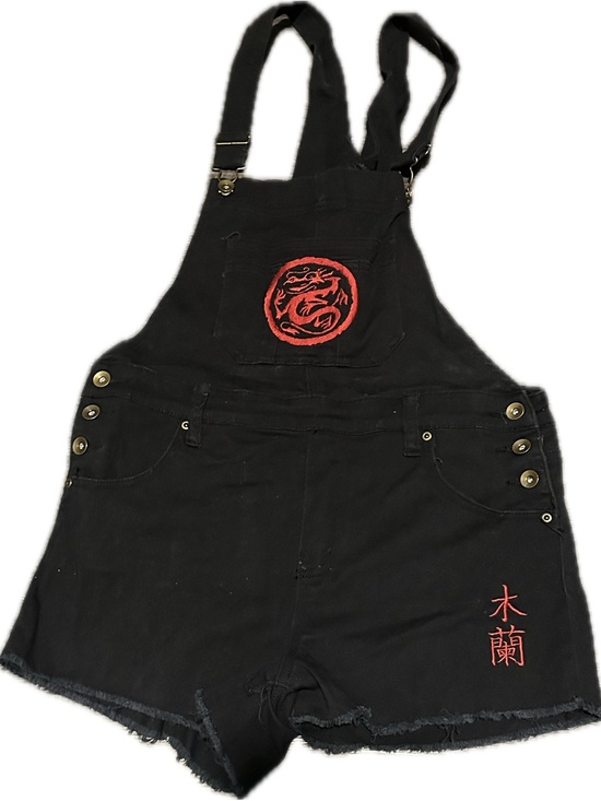 Disney Denim - Disney Mulan Embroidered Shortalls